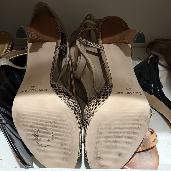Enzo Angiolini Snakeskin Strappy Heeled Sandals - Picture 6 of 6